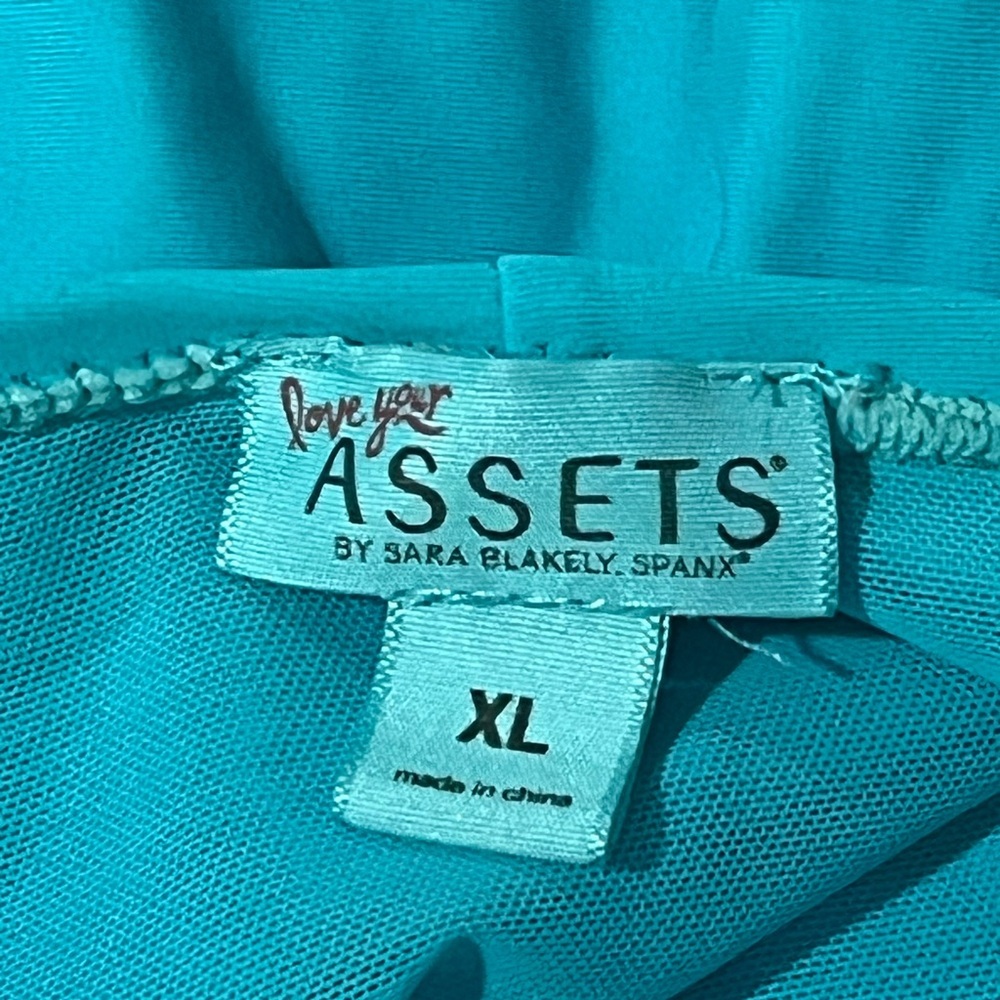 Love Your Assets by SPANX Vibrant Turquoise Ruched Swimsuit XL VGUC - Picture 3 of 4